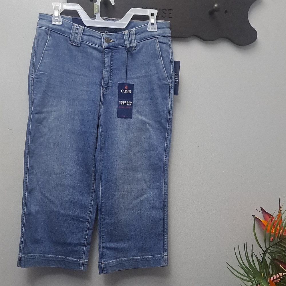 Chaps Classic Cropped  Blue Super Stretch Jean New Size 6P